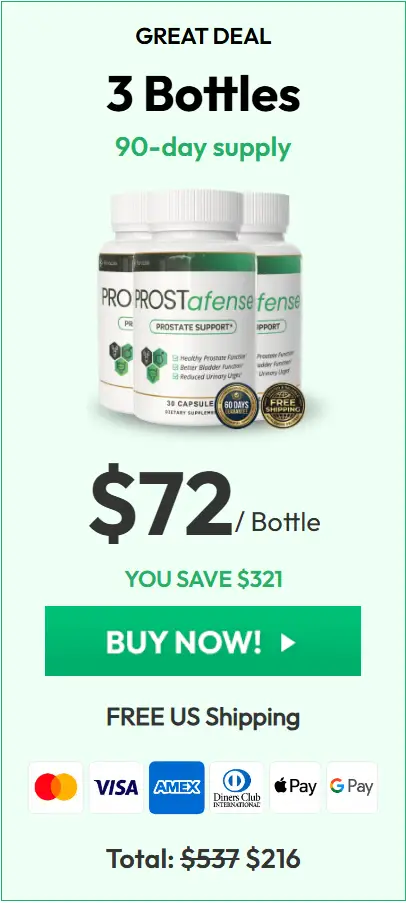 Buy ProstAfense 3 Bottles — Great Deal 90-day supply $69 per bottle